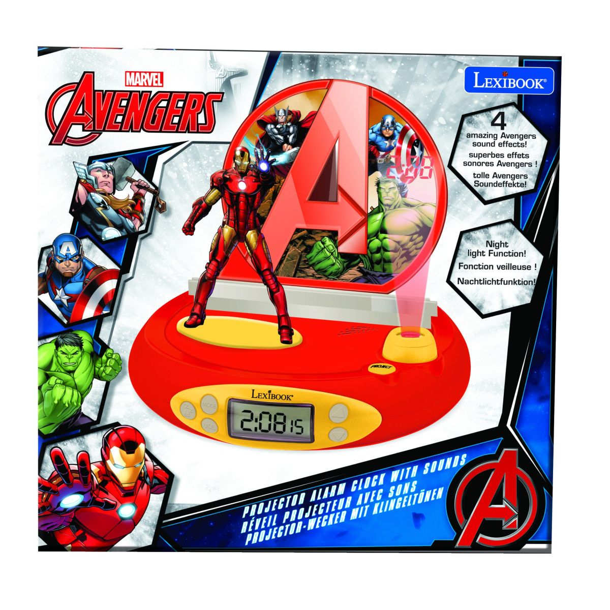 Lexibook 3D budík Avengers s projekcí času