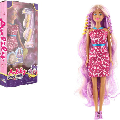 Panenka Anlily česací s dlouhými vlasy 28 cm