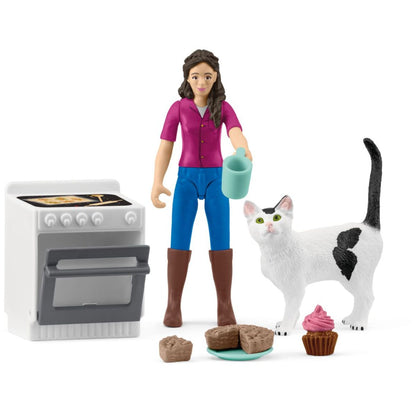 Schleich Pekařka s kočkou a příslušenstvím