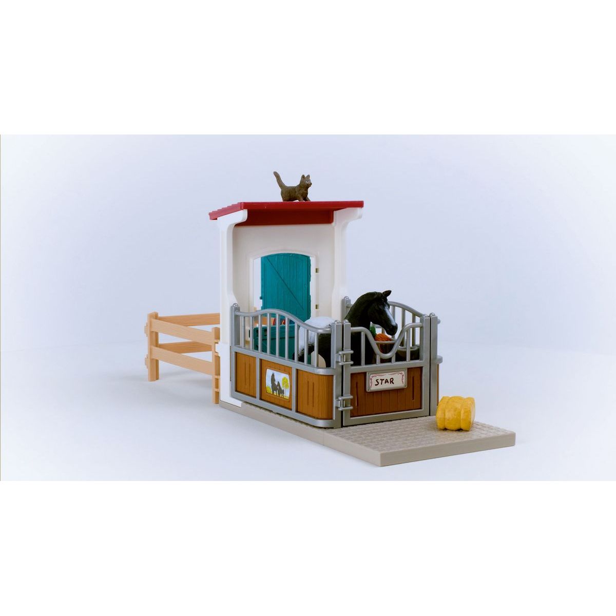 Schleich 42611 Box pro koně s křeslem a hříbětem