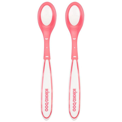 KikkaBoo Lžičky s tepelným senzorem 2 ks Boo Pink