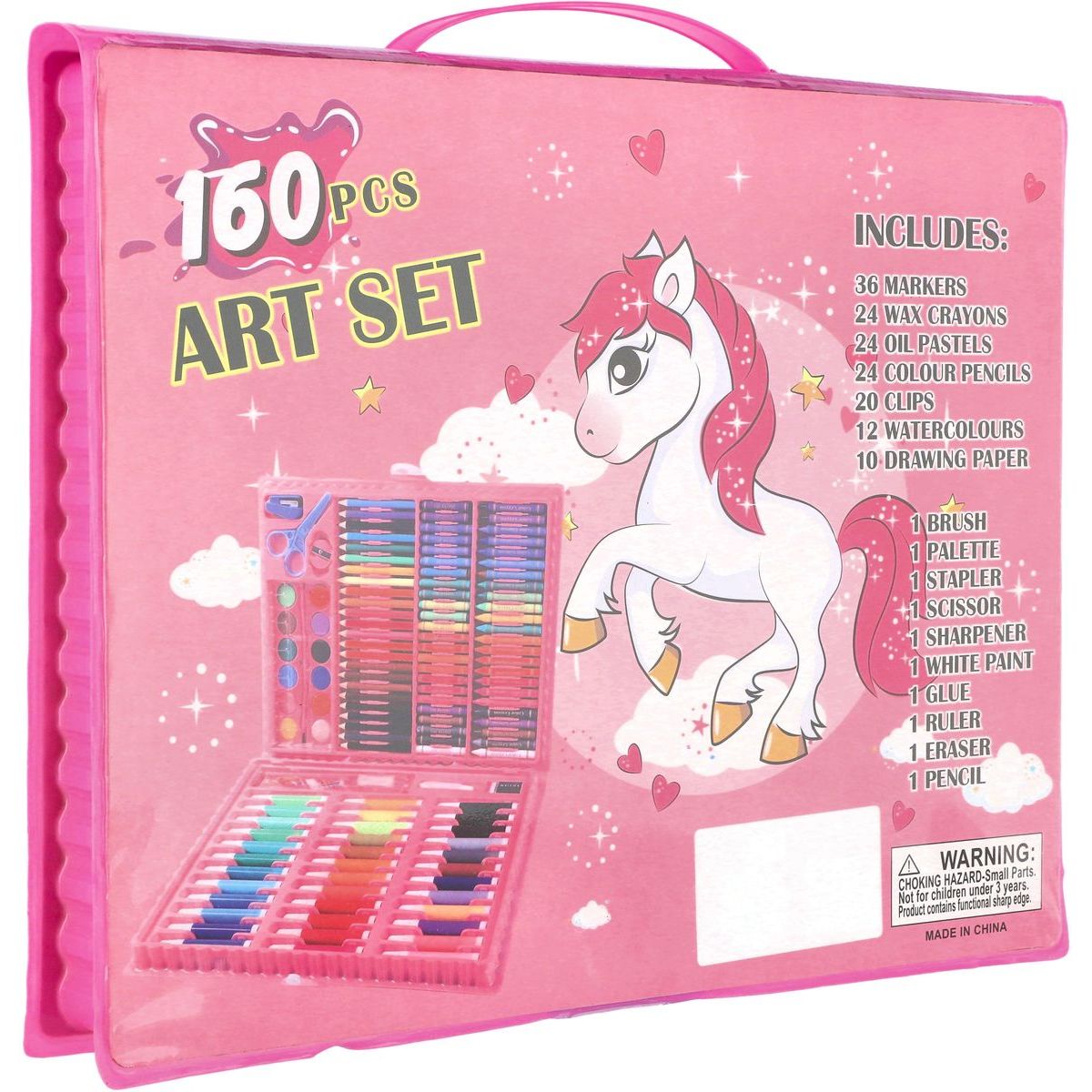 Teddies Sada na malování - Art box kreativní sada s jednorožcem 160ks v plastovém kufříku 34x27x3,5cm