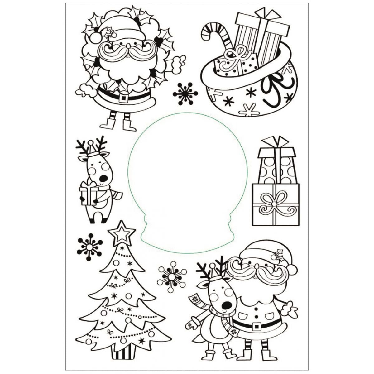Samolepky a omalovánky vánoční 14 x 23 cm, Santa