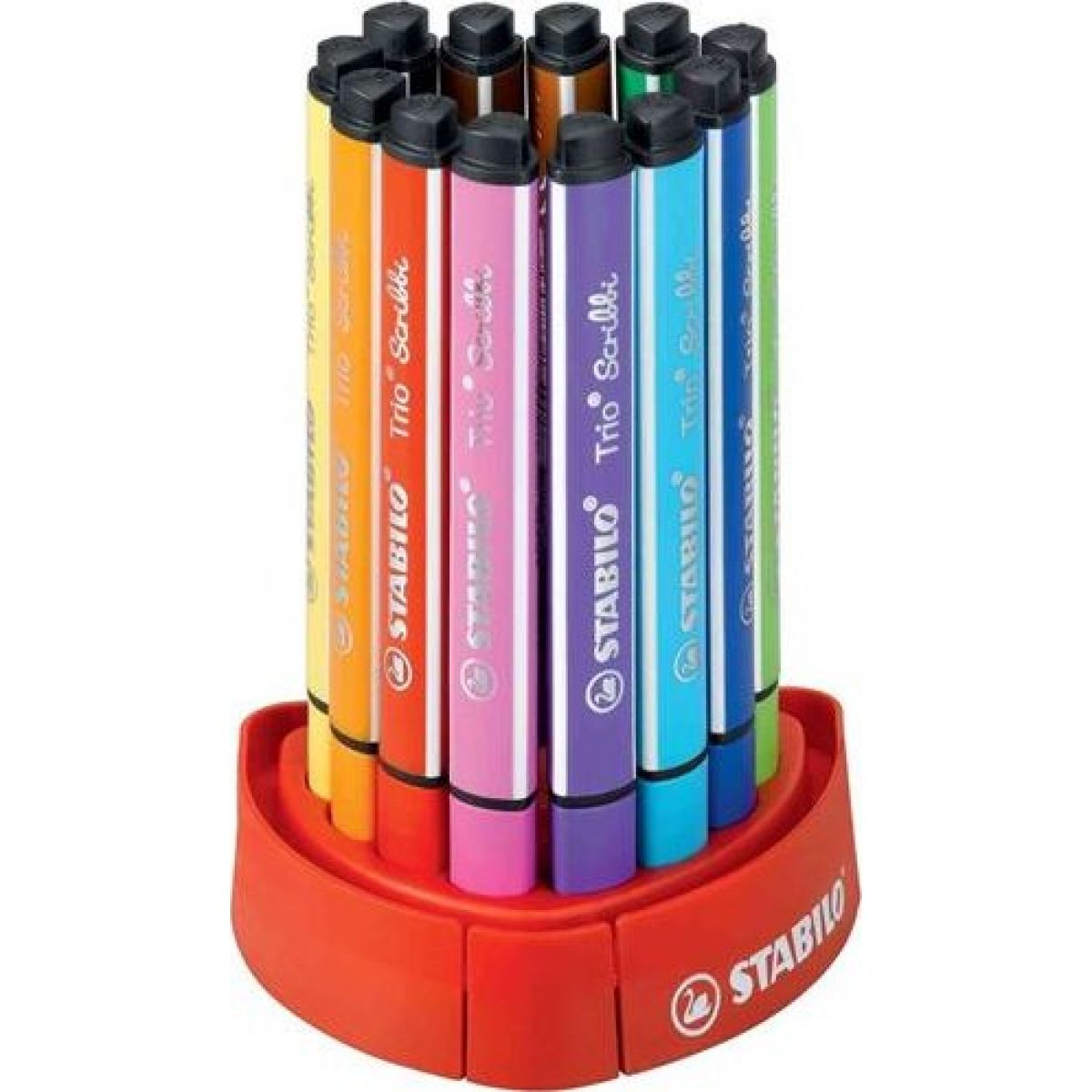 Vláknový fix s odpruženým hrotem STABILO Trio Scribbi 12 ks deskset