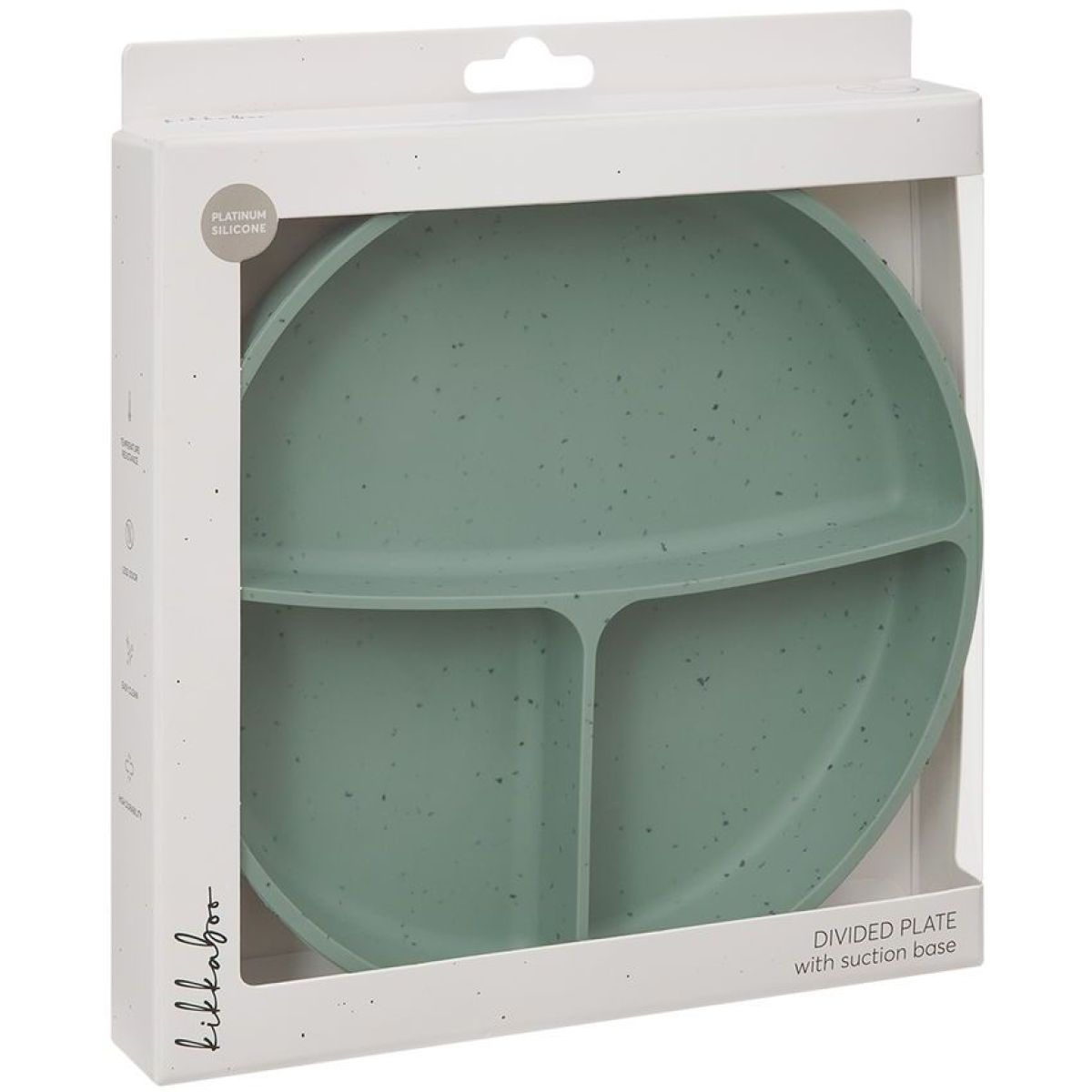 KikkaBoo Talíř dělený s přísavkou Platinum Silicone Sage