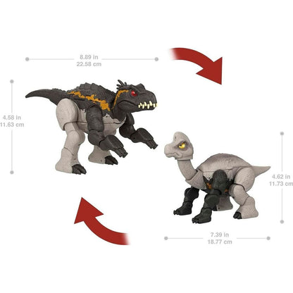 Jurassic World dinosaurus s transformací dvojité nebezpečí Indoraptor a Brachiosaurus