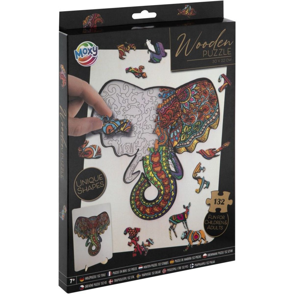 Craft Creative Dřevěné puzzle Slon 132 dílků