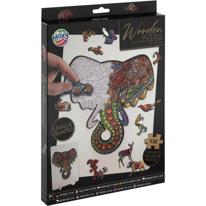 Craft Creative Dřevěné puzzle Slon 132 dílků
