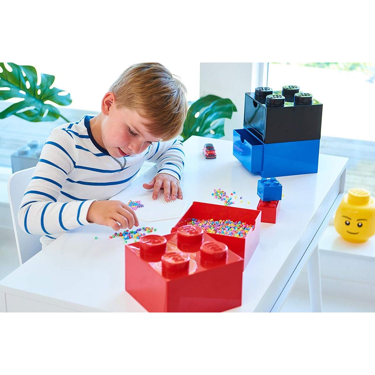 LEGO® stolní box 4 se šuplíky 15,8 x 15,8 x 11,3 cm - modrý