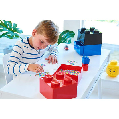 LEGO® stolní box 4 se šuplíky 15,8 x 15,8 x 11,3 cm - modrý
