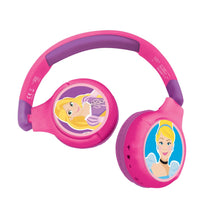 Lexibook 2v1 bluetooth skládací sluchátka Disney princezny s limitem hlasitosti