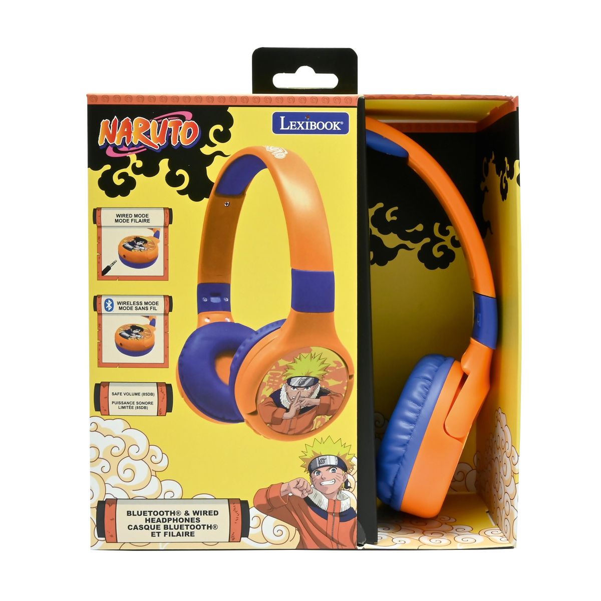 Lexibook 2v1 bluetooth skládací sluchátka Naruto s limitem hlasitosti