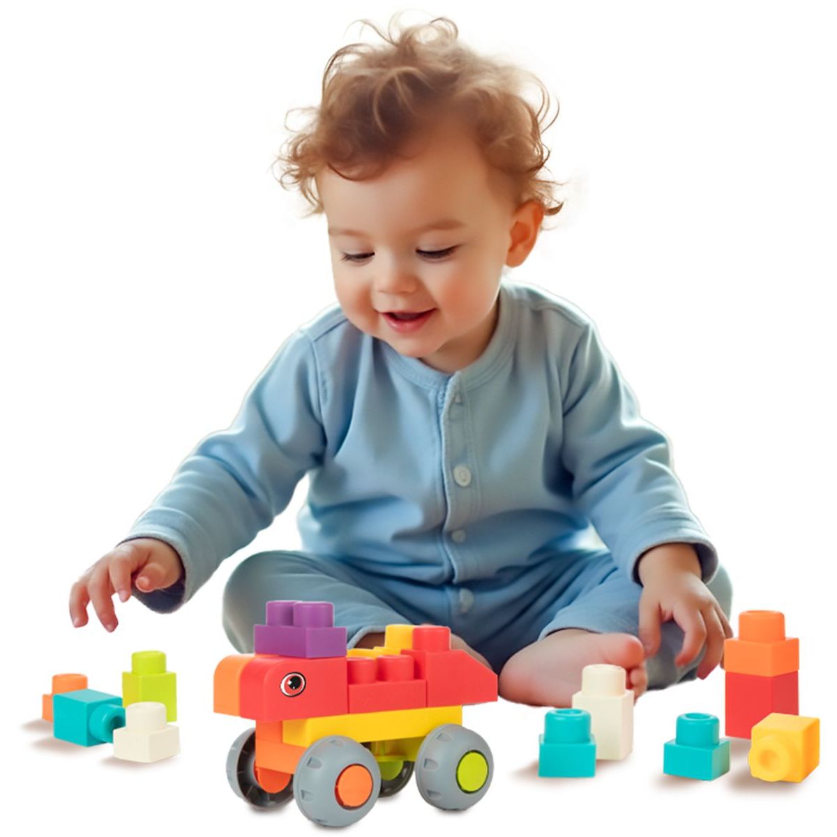 Teddies Kostky stavebnice 48ks plast v plastovém kufříku 26x12x19cm 18m+