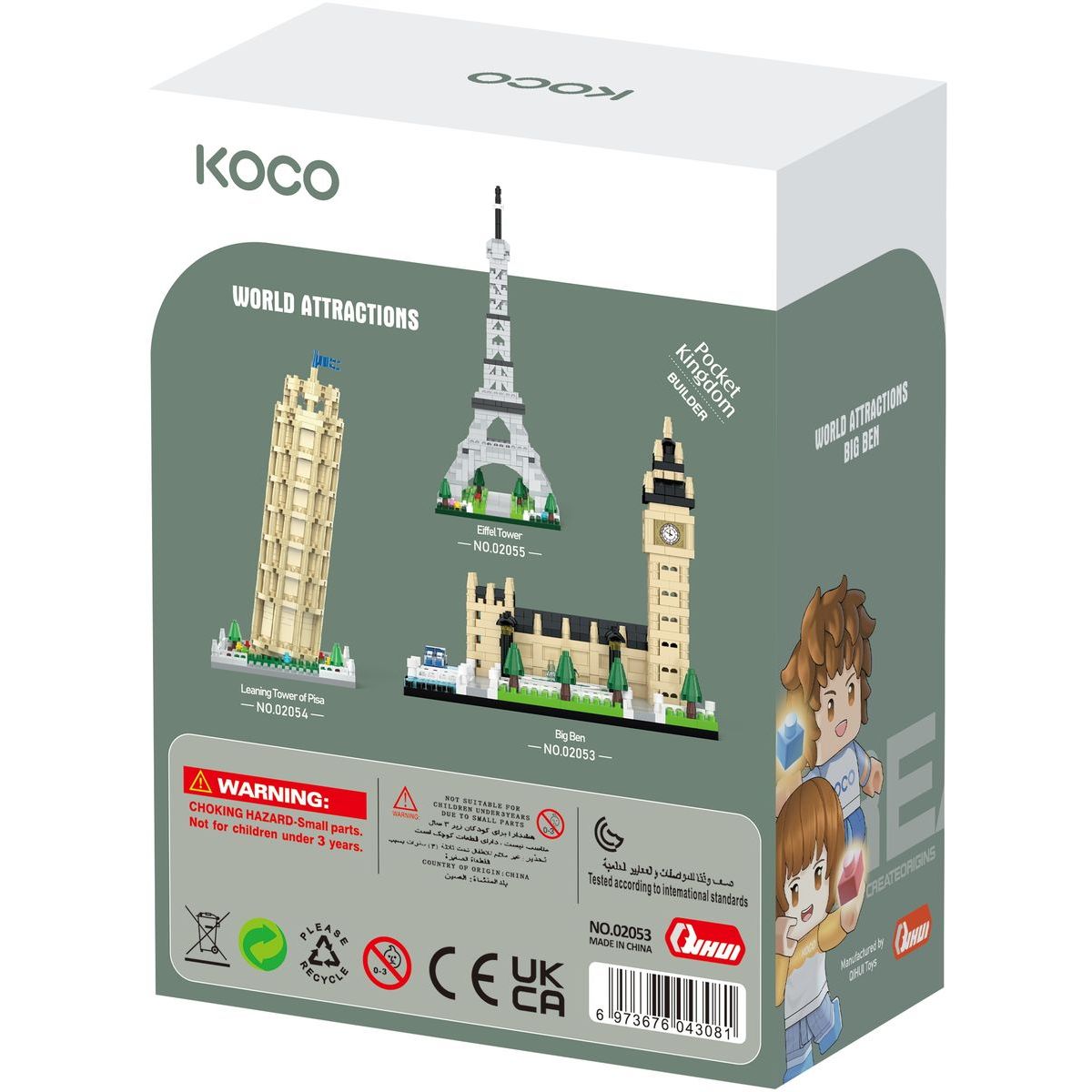 Stavebnice mini KOCO Big Ben plast 523ks v krabičce 12,5x17x7cm