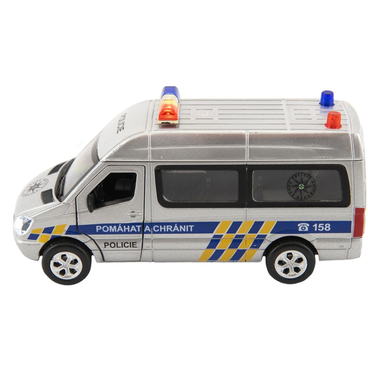 Teddies Auto policie 15 cm na baterie se světlem se zvukem