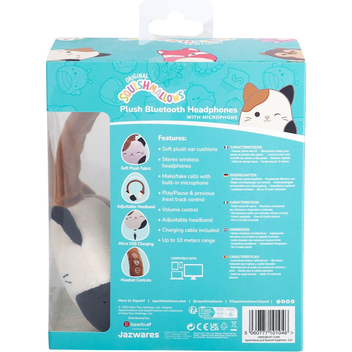 Squishmallows Plush Bluetooth Headphones - Cam