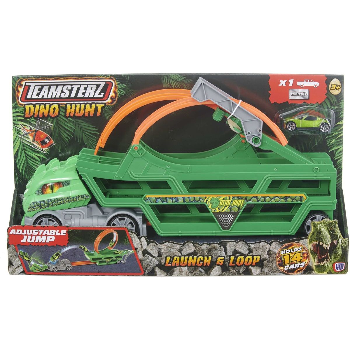Teamsterz Dino přenosný transportér s 1 autíčkem a loopingem