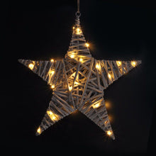 LED ratanová hvězda, 40 x LED, 2 x AA, 40 cm