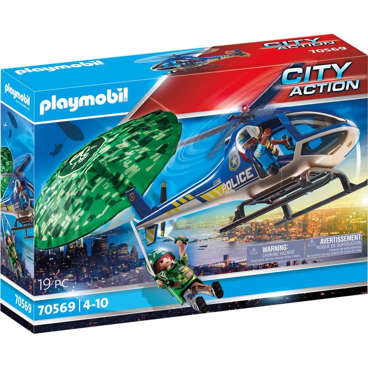 PLAYMOBIL® 70569 Policejní vrtulník Pronásledování padáku