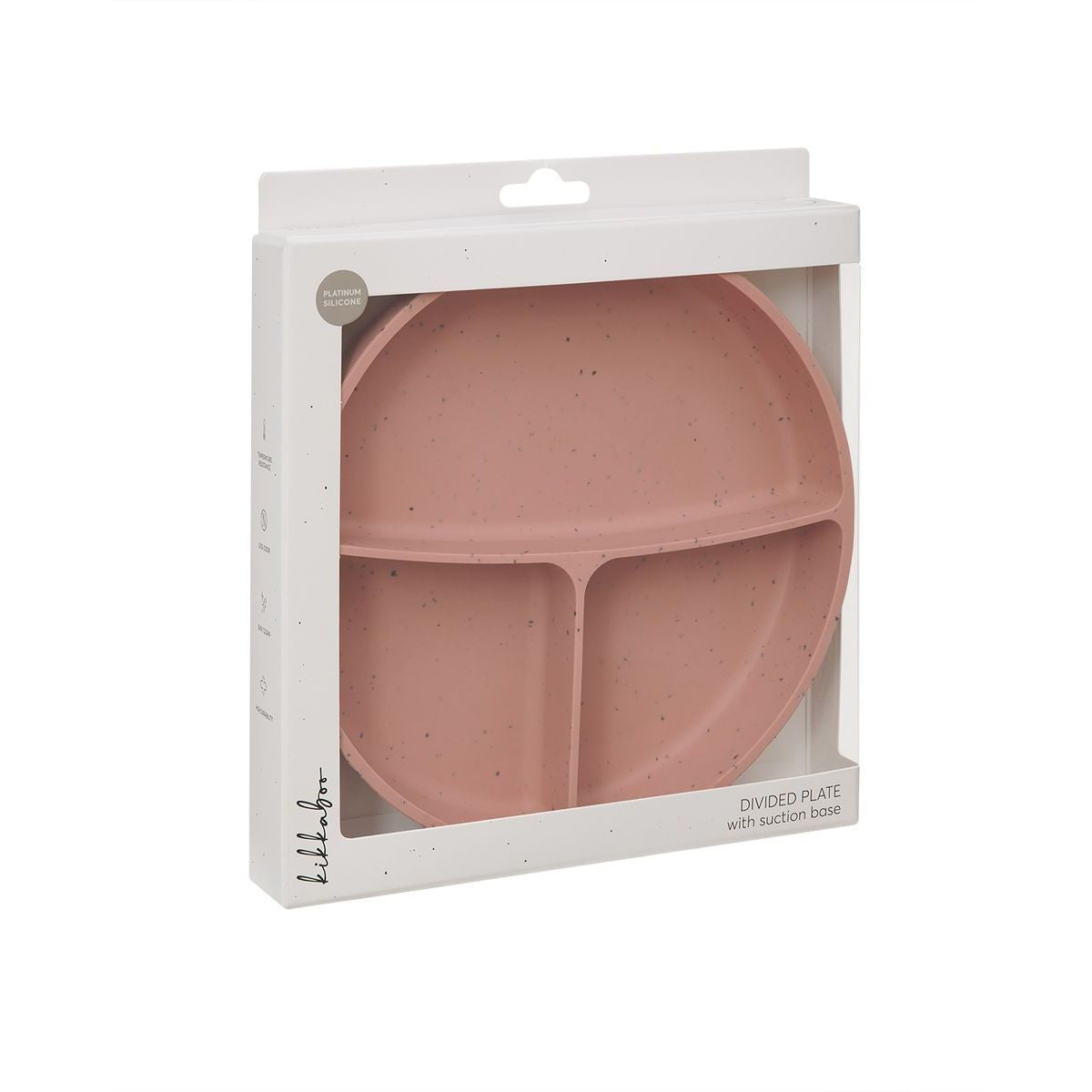 KikkaBoo Talíř dělený s přísavkou Platinum Silicone Blush
