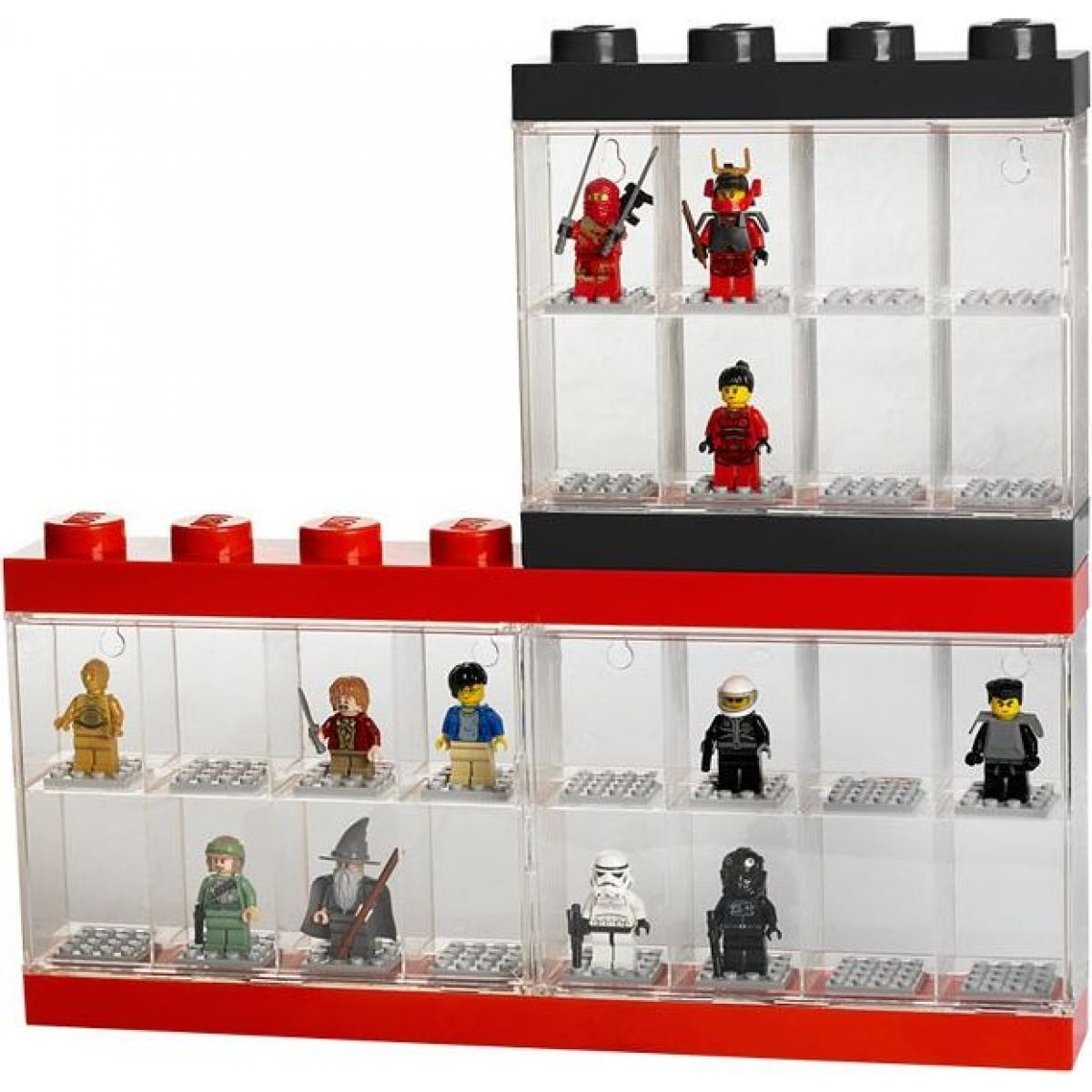 LEGO® Sběratelská skříňka na 16 minifigurek Červená barva