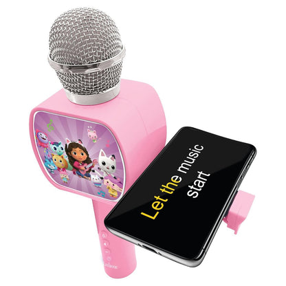 Lexibook Bezdrátový karaoke mikrofon Gábinin kouzelný domek s držákem na telefon