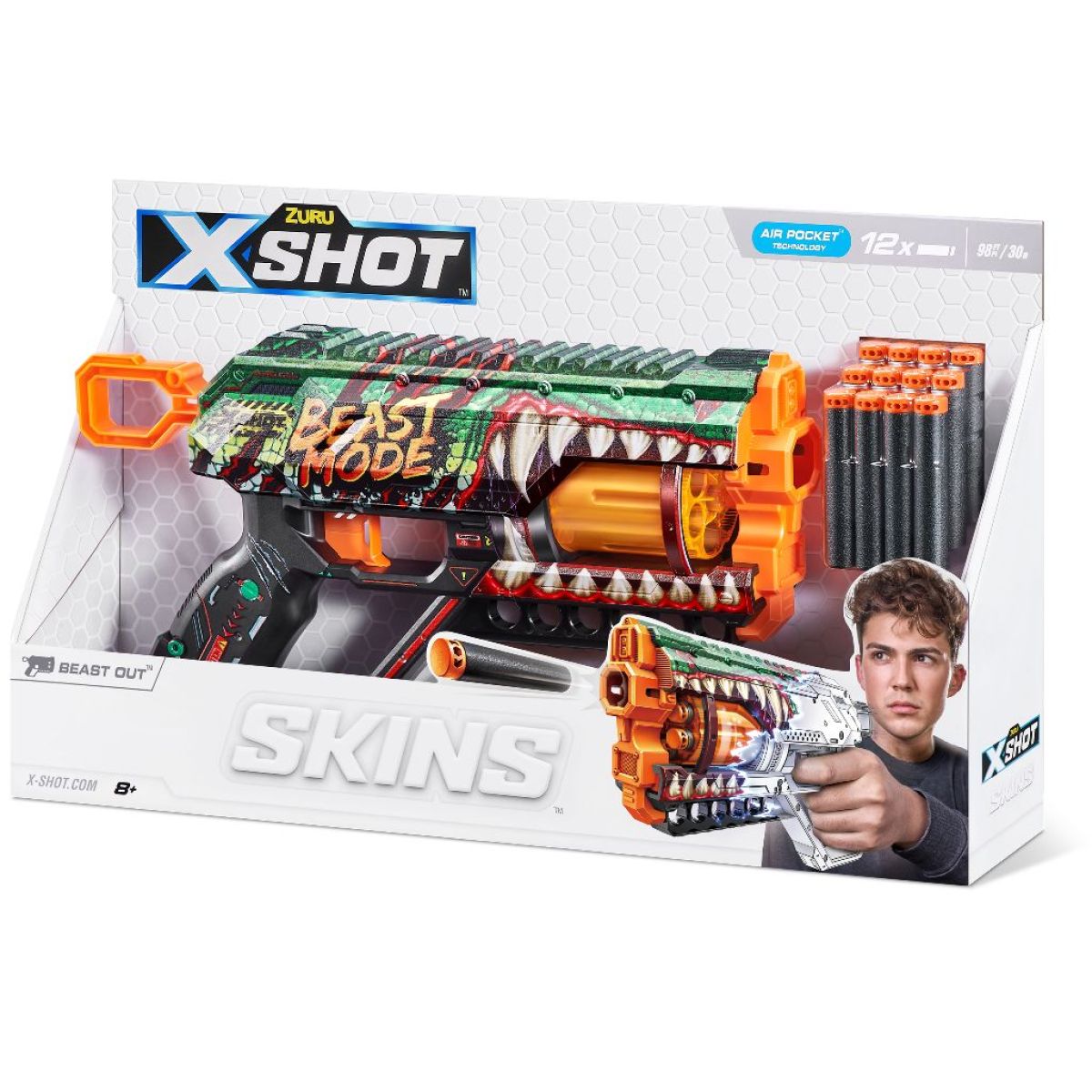 ZURU X-SHOT SKINS GRIEFER s 12 náboji krokodýl