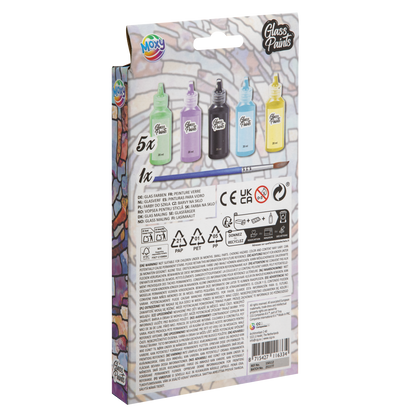 Craft Creative Barvy na sklo + štětec 5x20 ml
