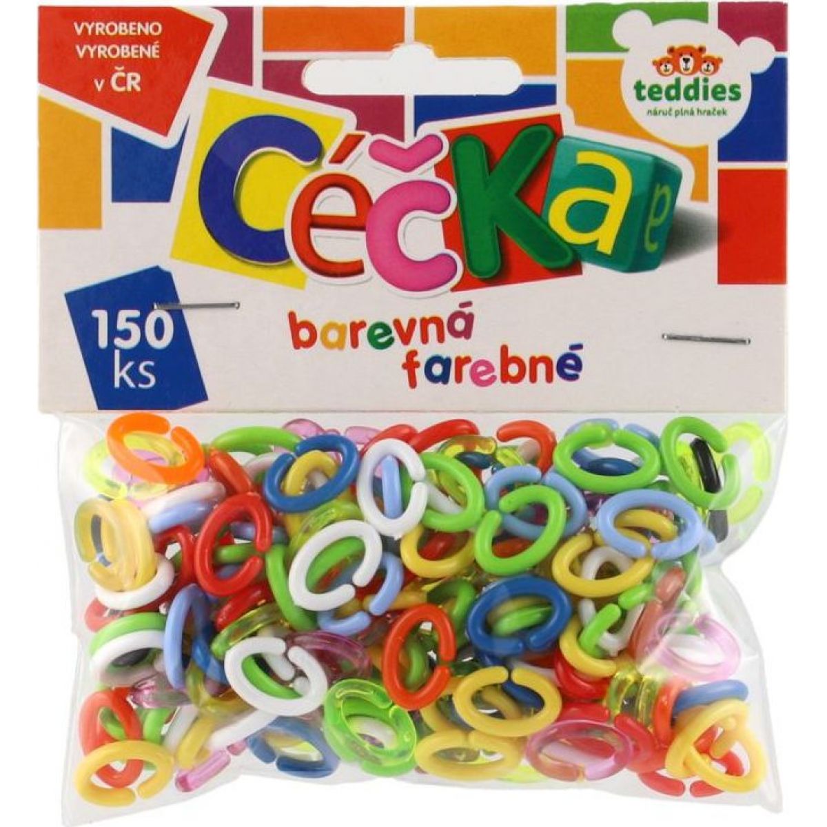 Céčka barevná 150 ks plast v sáčku