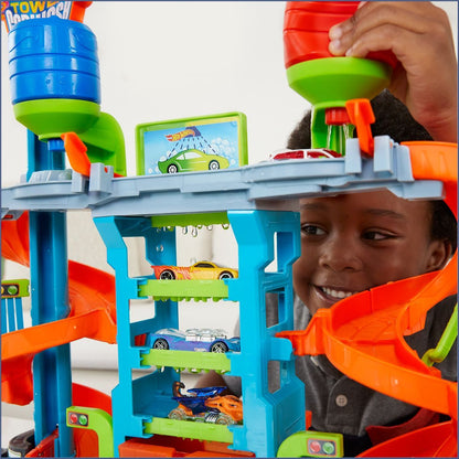 Hot Wheels City Color Shifters automyčka se spirálou