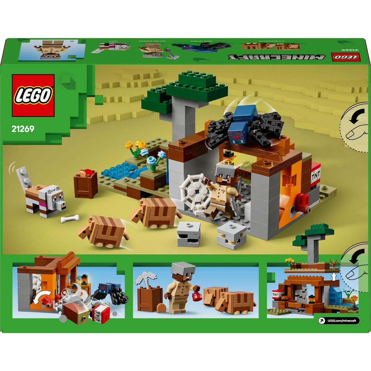 LEGO® Minecraft® 21269 Výprava do dolů a pásovec