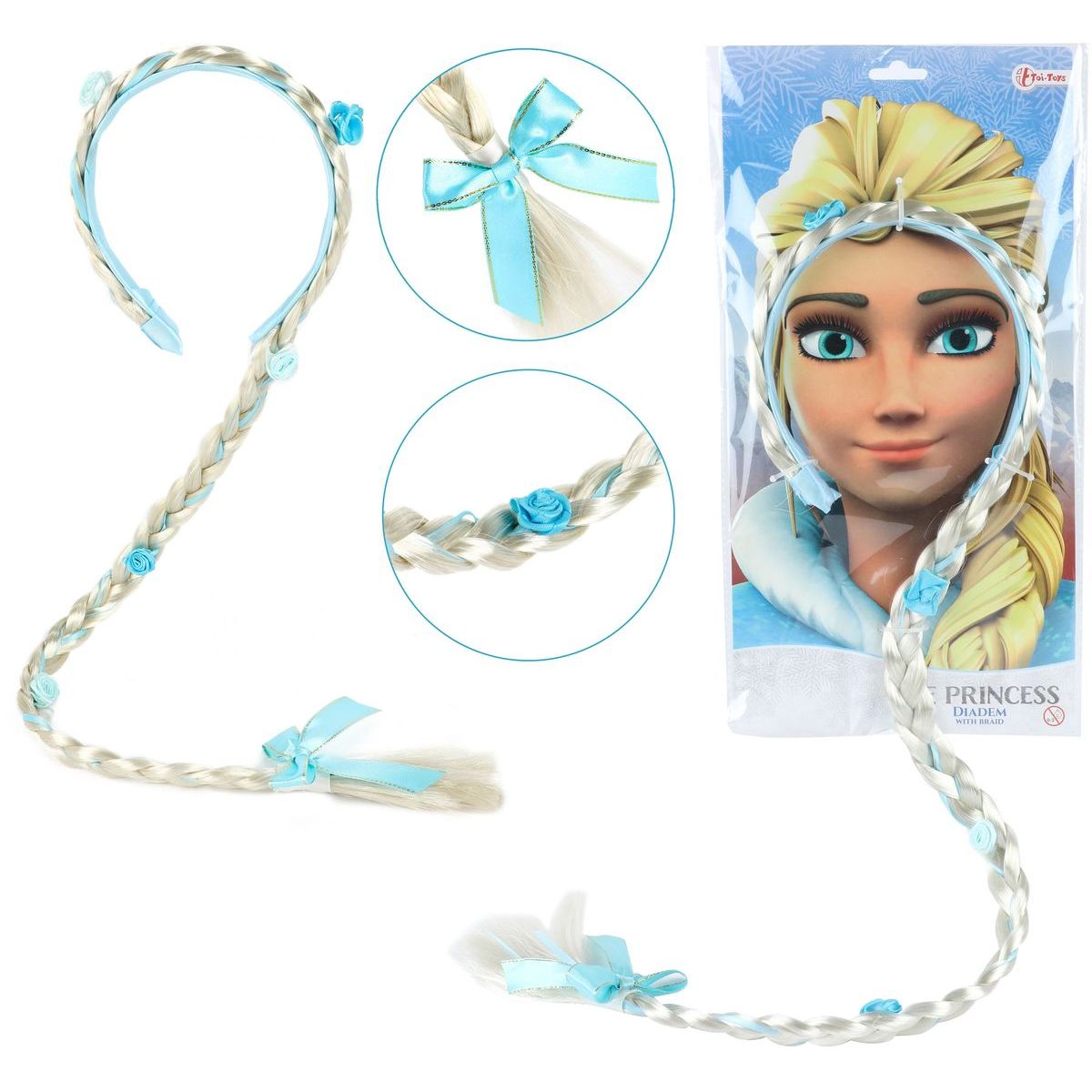 Teddies Sada pro princeznu Čelenka s copem 90 cm