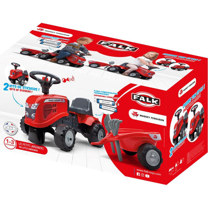 Falk Odstrkovadlo traktor Massey Ferguson červené, volant a valník