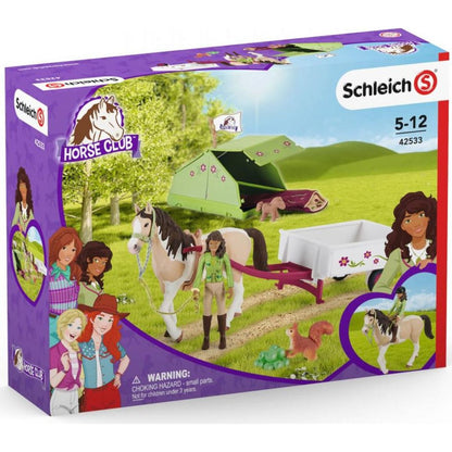 Schleich 42533 Sarah s koníkem a zvířátky kempují