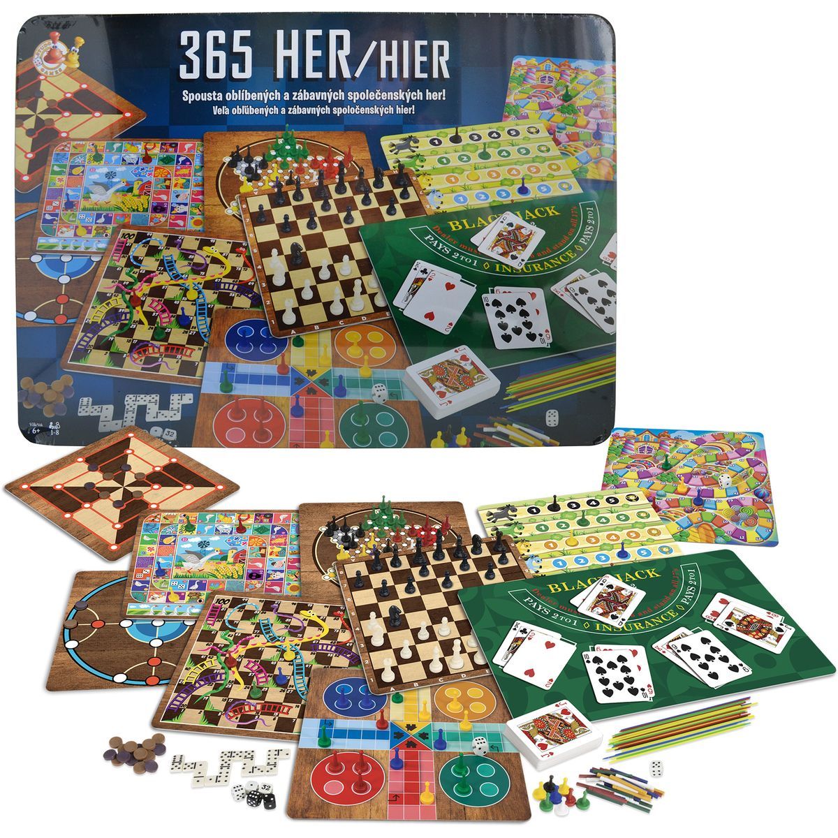 Sparkys STUDO GAMES - 365 společenských her v plechovém pouzdře