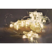 LED vánoční řetěz, hvězdy, 1,5 m, 10 LED, 2 x AA, teplé světlo
