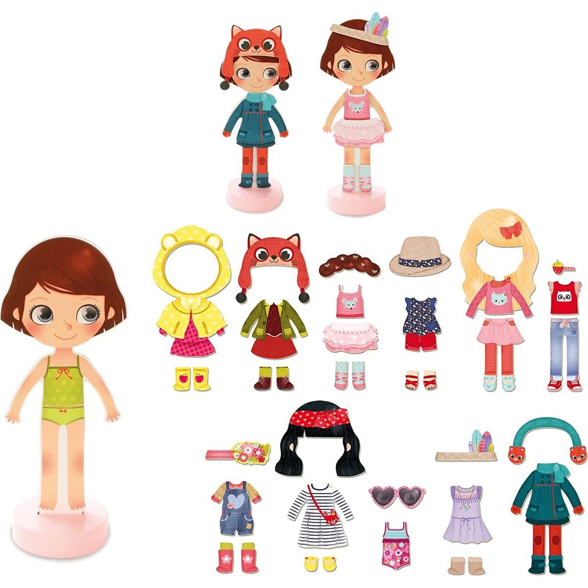 Vilac Puzzle magnetické dřevěné Oblékání Chloe 37 dílků