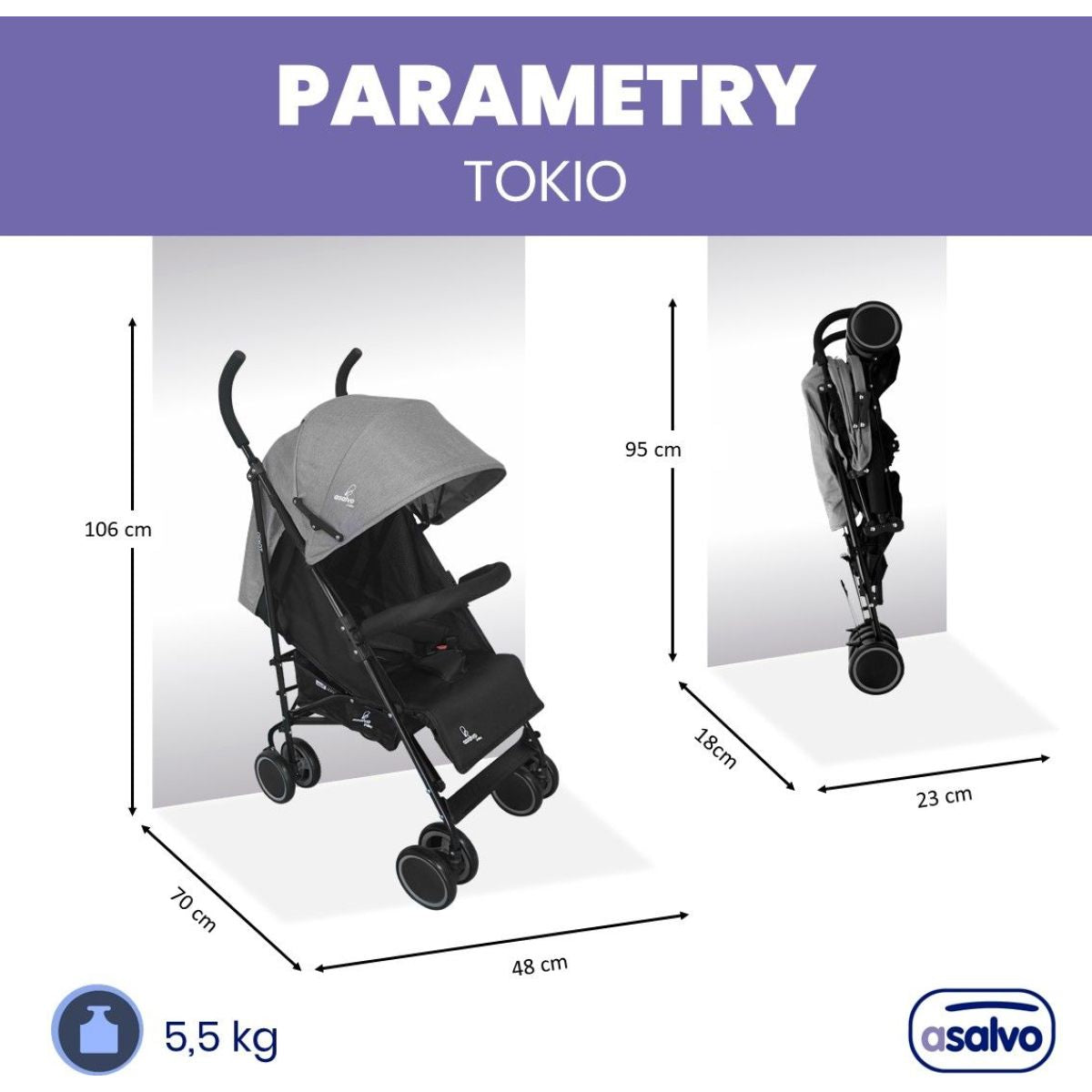 Asalvo TOKIO golfáče 6 m - 15 kg anthracite