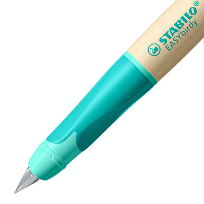 Ergonomické plnicí pero pro praváky - STABILO EASYbirdy Timber zelená vč. bombičky