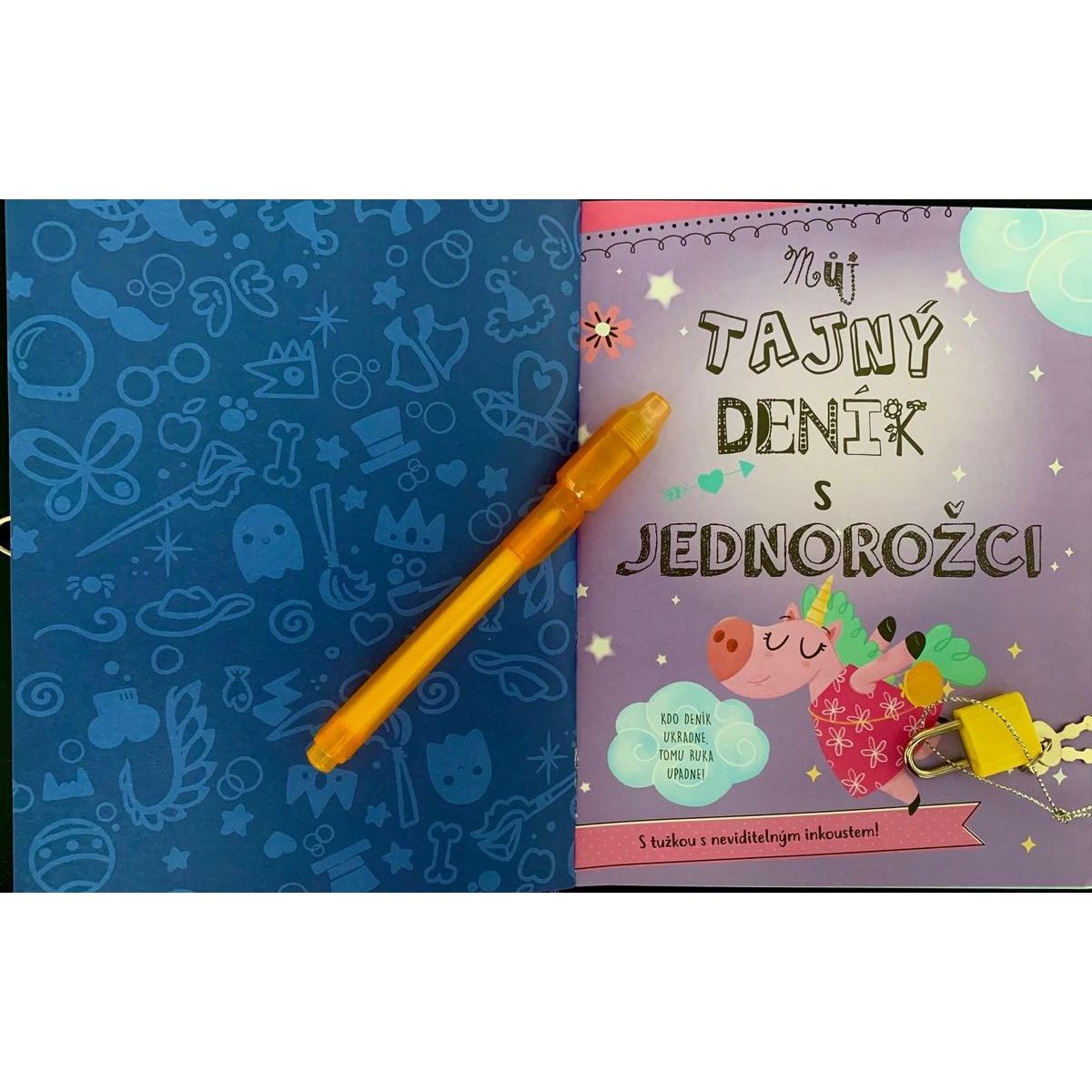 SUN Můj tajný deník na klíček: Jednorožci - fialový