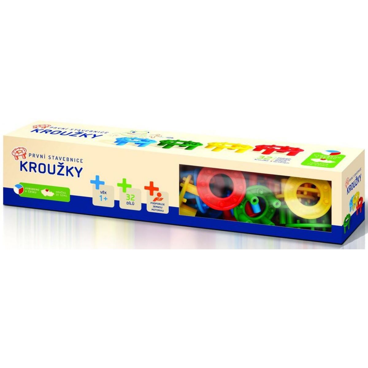 Seva Stavebnice První stavebnice Kroužky 32 dílků