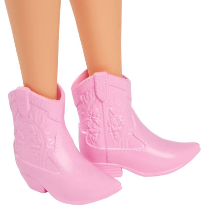 Barbie Modelka - modré šaty s motýlky