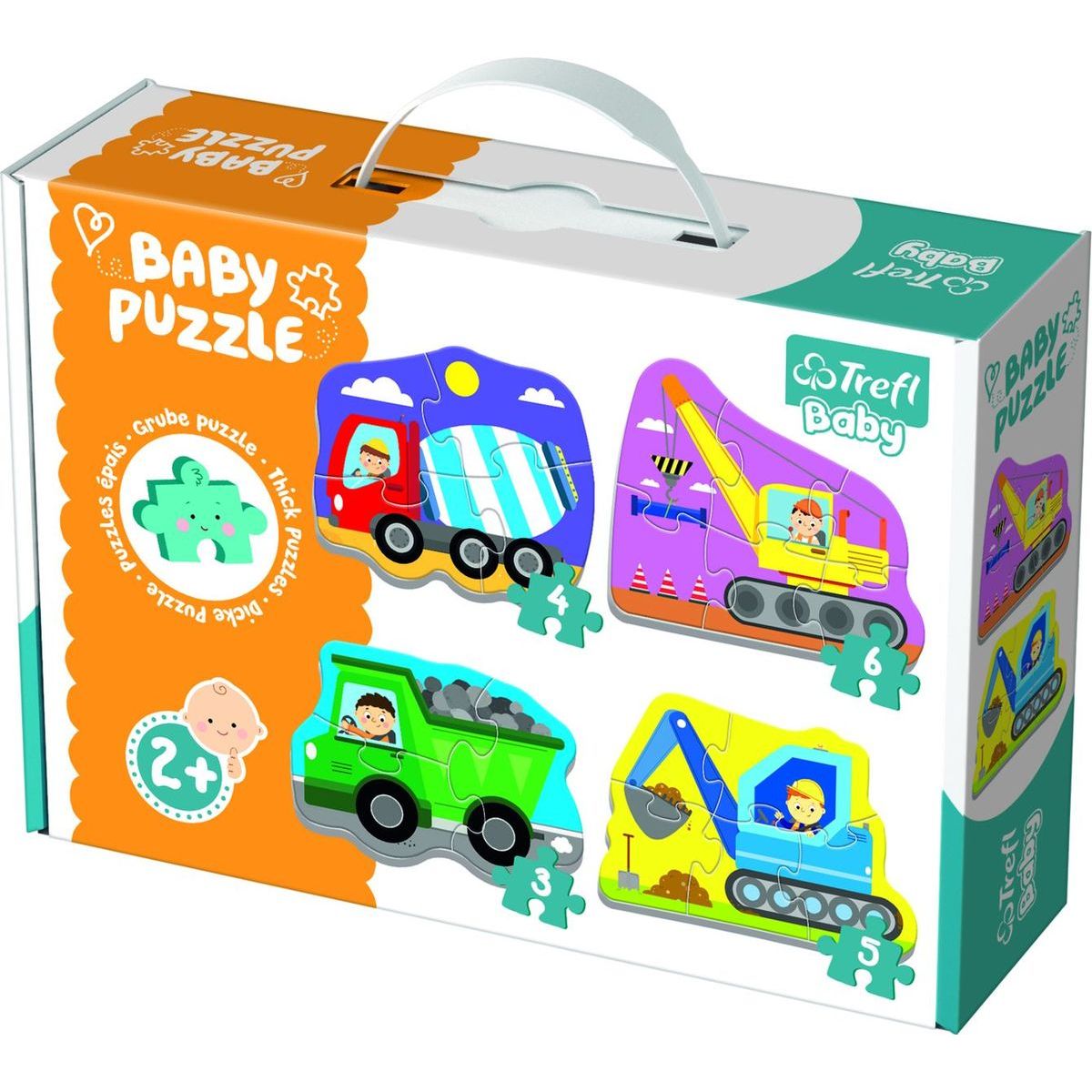 Trefl Puzzle baby 4 v 1 Stavební Auta 18 dílků