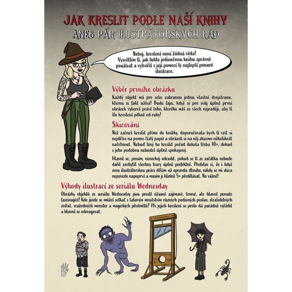 Kreslení pro fanoušky seriálu Wednesday