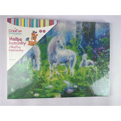 Diamantové malování Pegas v kouzelném lese 30 x 40 cm