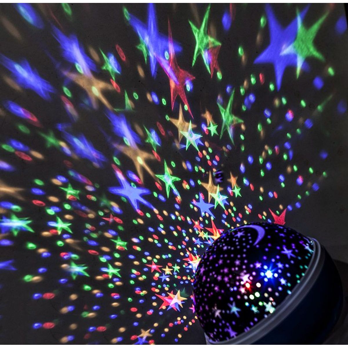 LED vánoční projekční koule, multicolor, 9 režimů, otáčení, USB, 4 x AAA