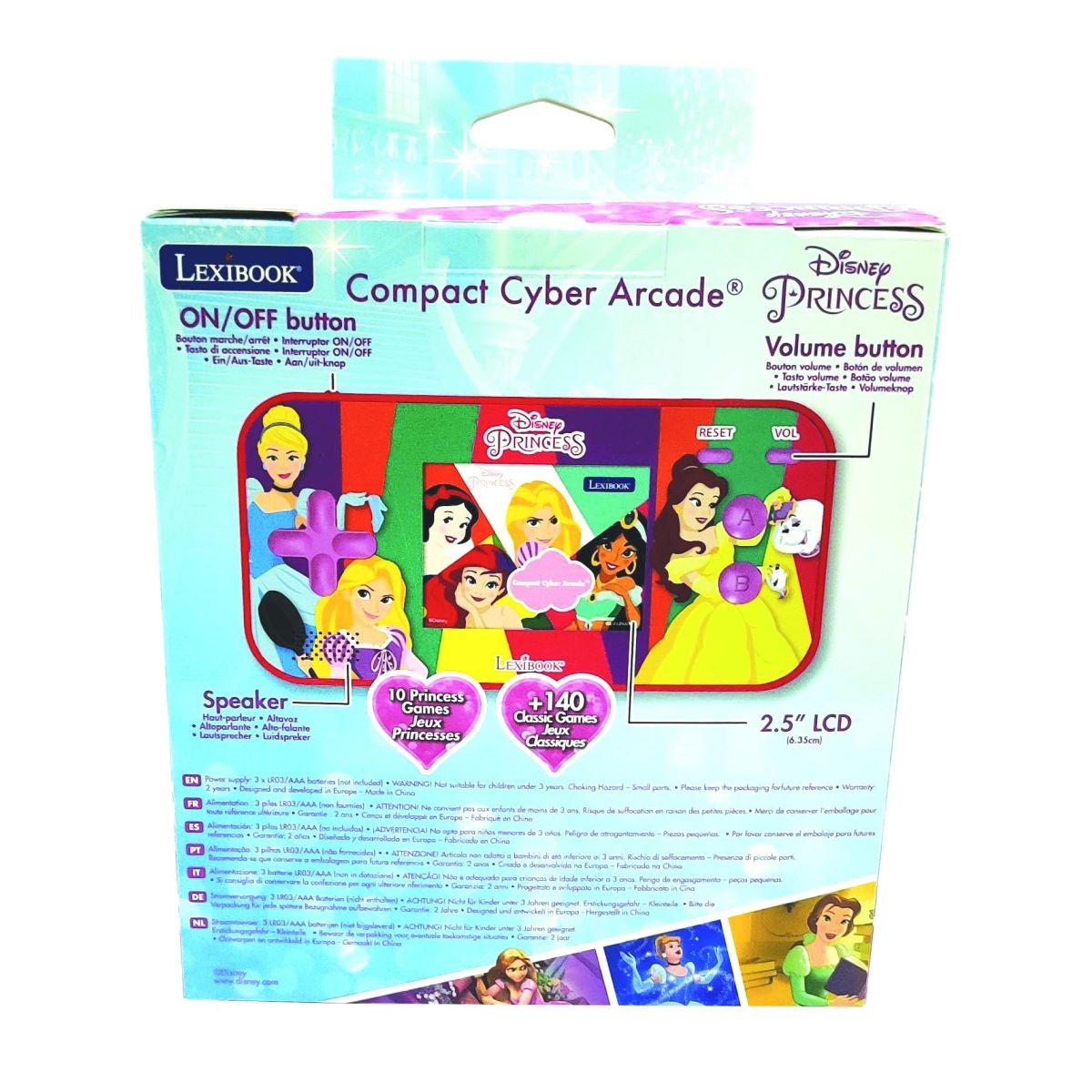 Lexibook Herní konzole 2,5'' Disney princezny 150 her