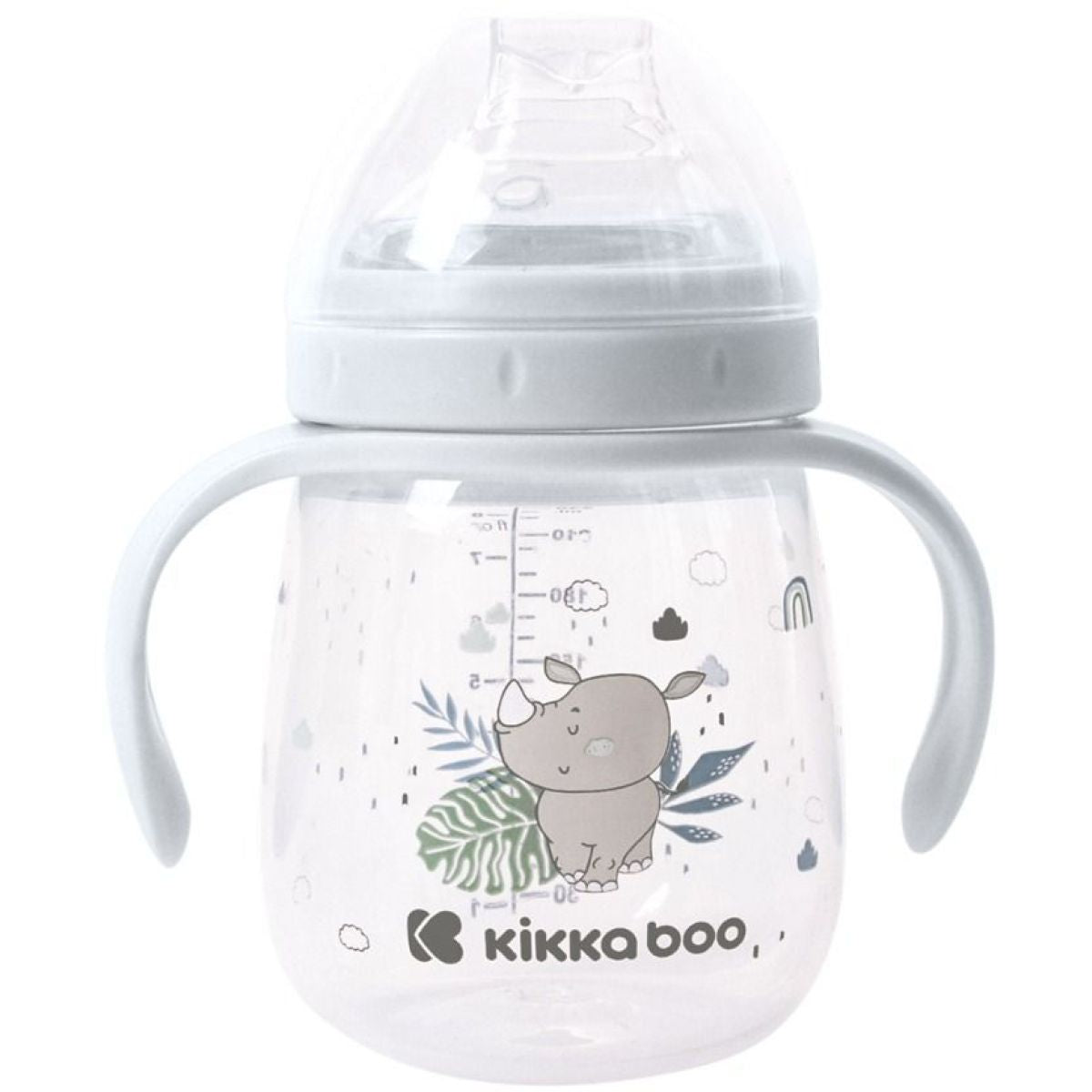 KikkaBoo Hrnek se silikonovým pítkem 240ml 6m+ Savanna Blue