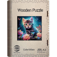 Epee Wooden puzzle Cute Kitten A3