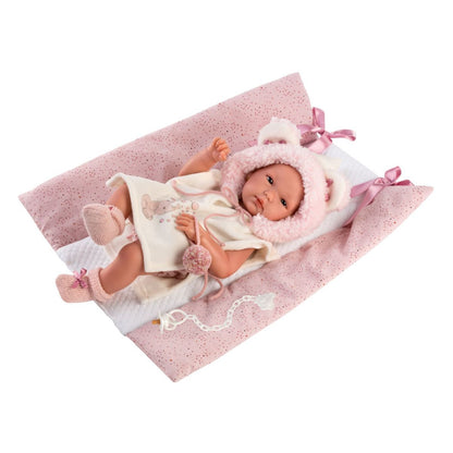 Llorens 63544 New Born holčička realistická panenka miminko s celovinylovým tělem 35 cm